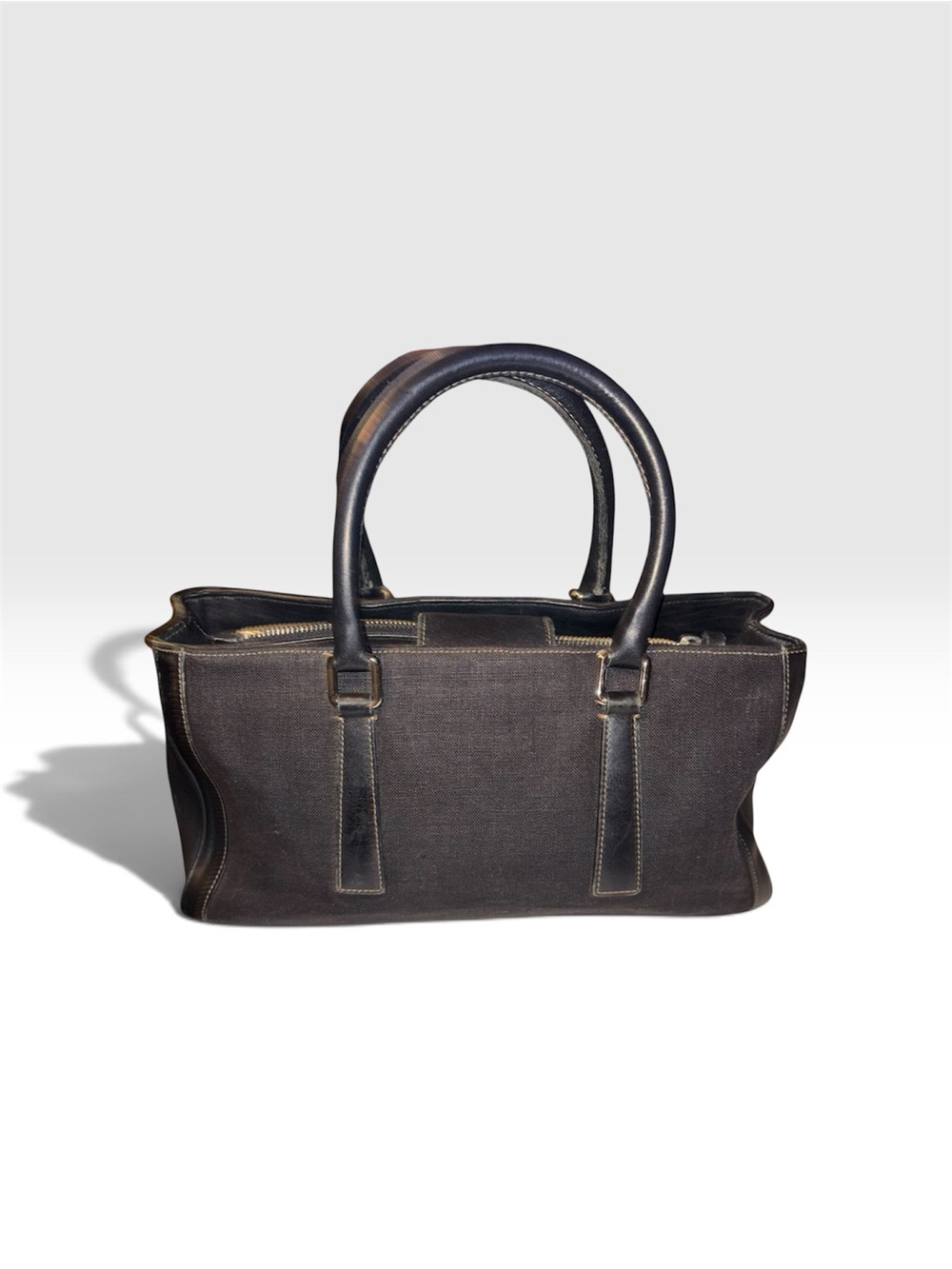 Coach Vintage Bonnie #9428 Canvas Tote with Leather Trim